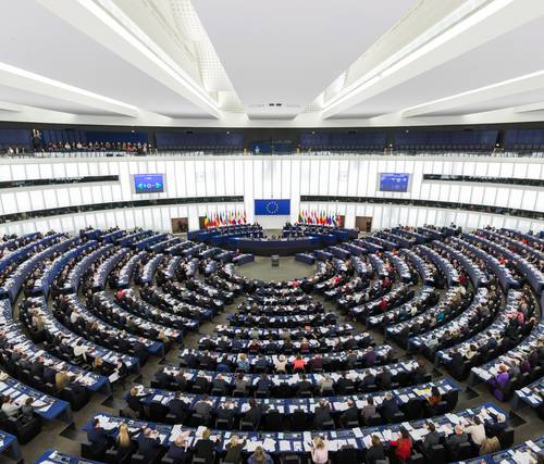 L’hémicycle du Parlement européen, 2014